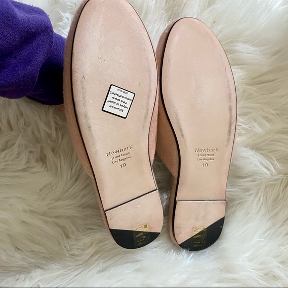 NIB Newbark x Theory Liza Pale Rose Round-Toe Mules - Picture 11 of 11